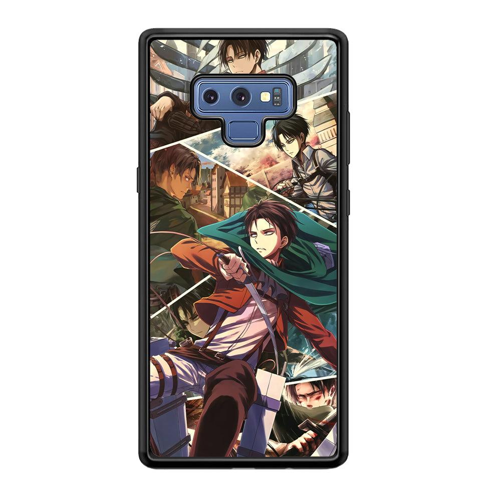 Attack on Titan Collage of Fighter Samsung Galaxy Note 9 Case-Rubber Black (2D Case)-Oxvistore