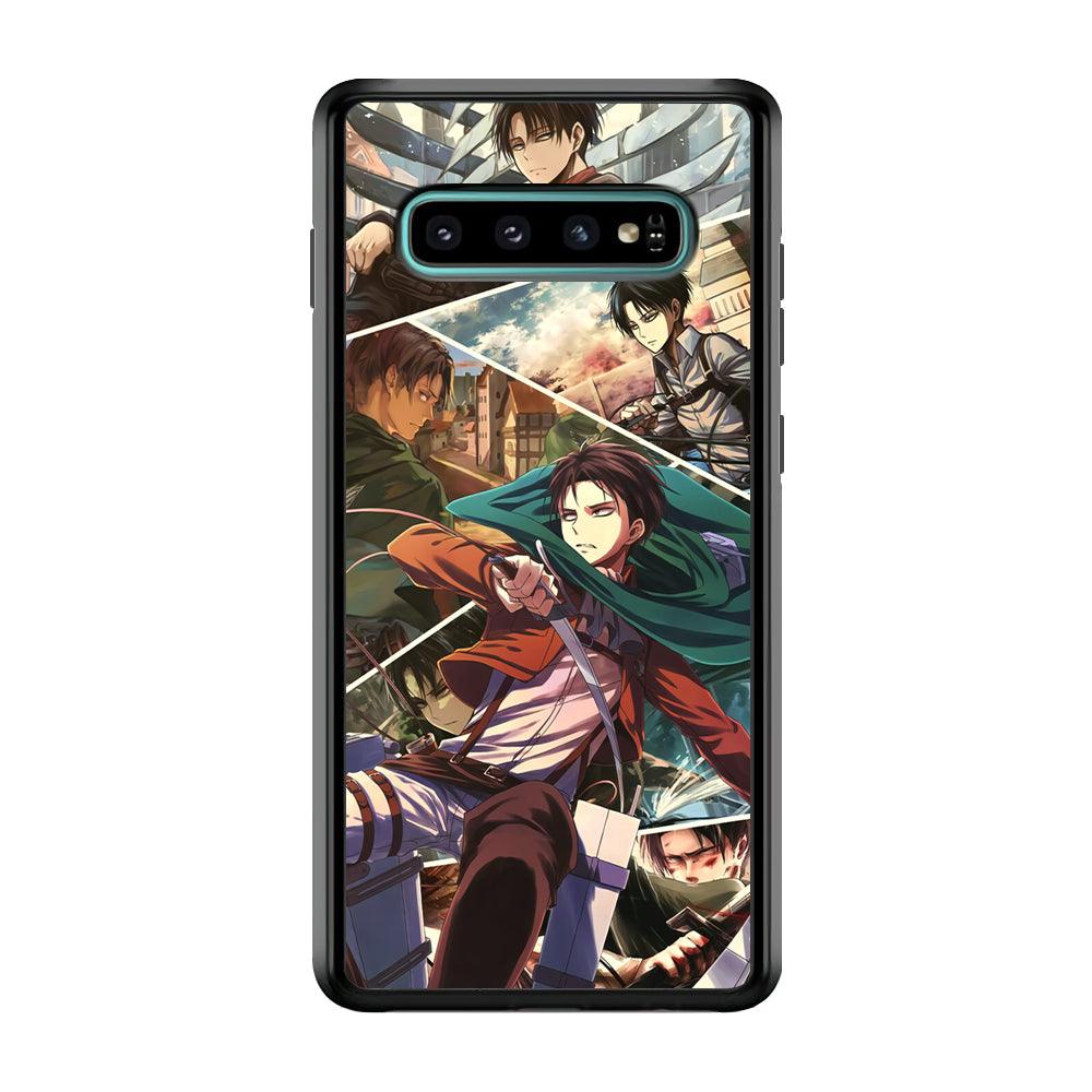 Attack on Titan Collage of Fighter Samsung Galaxy S10 Plus Case-Rubber Black (2D Case)-Oxvistore