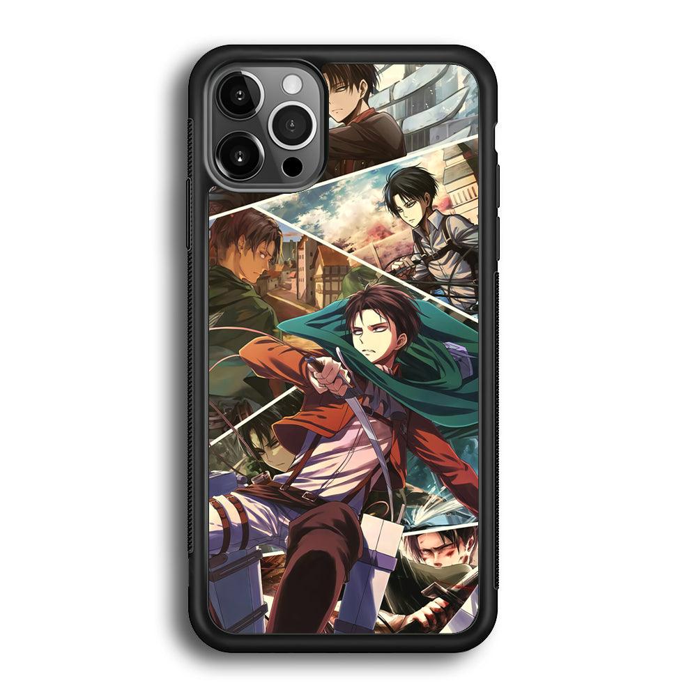 Attack on Titan Collage of Fighter iPhone 12 Pro Max Case-Rubber Black (2D Case)-Oxvistore
