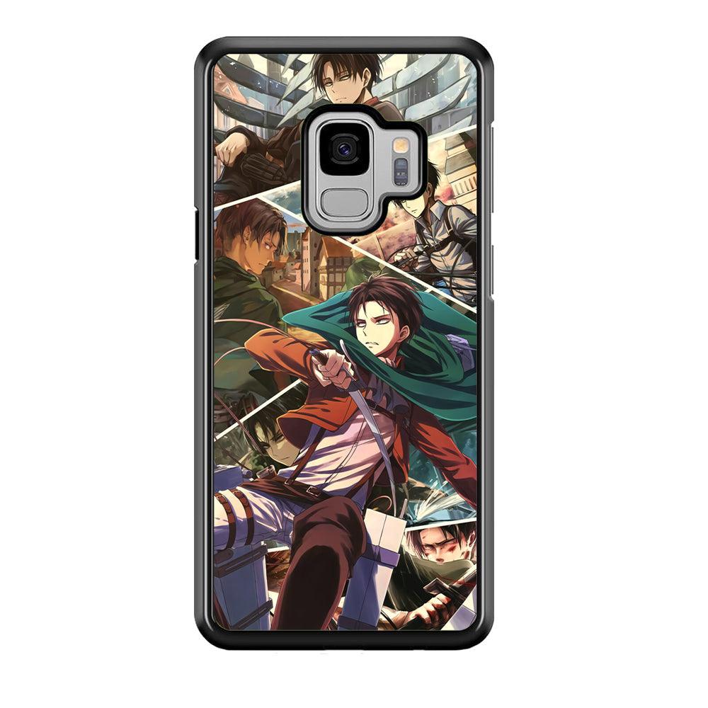 Attack on Titan Collage of Fighter Samsung Galaxy S9 Case-Rubber Black (2D Case)-Oxvistore