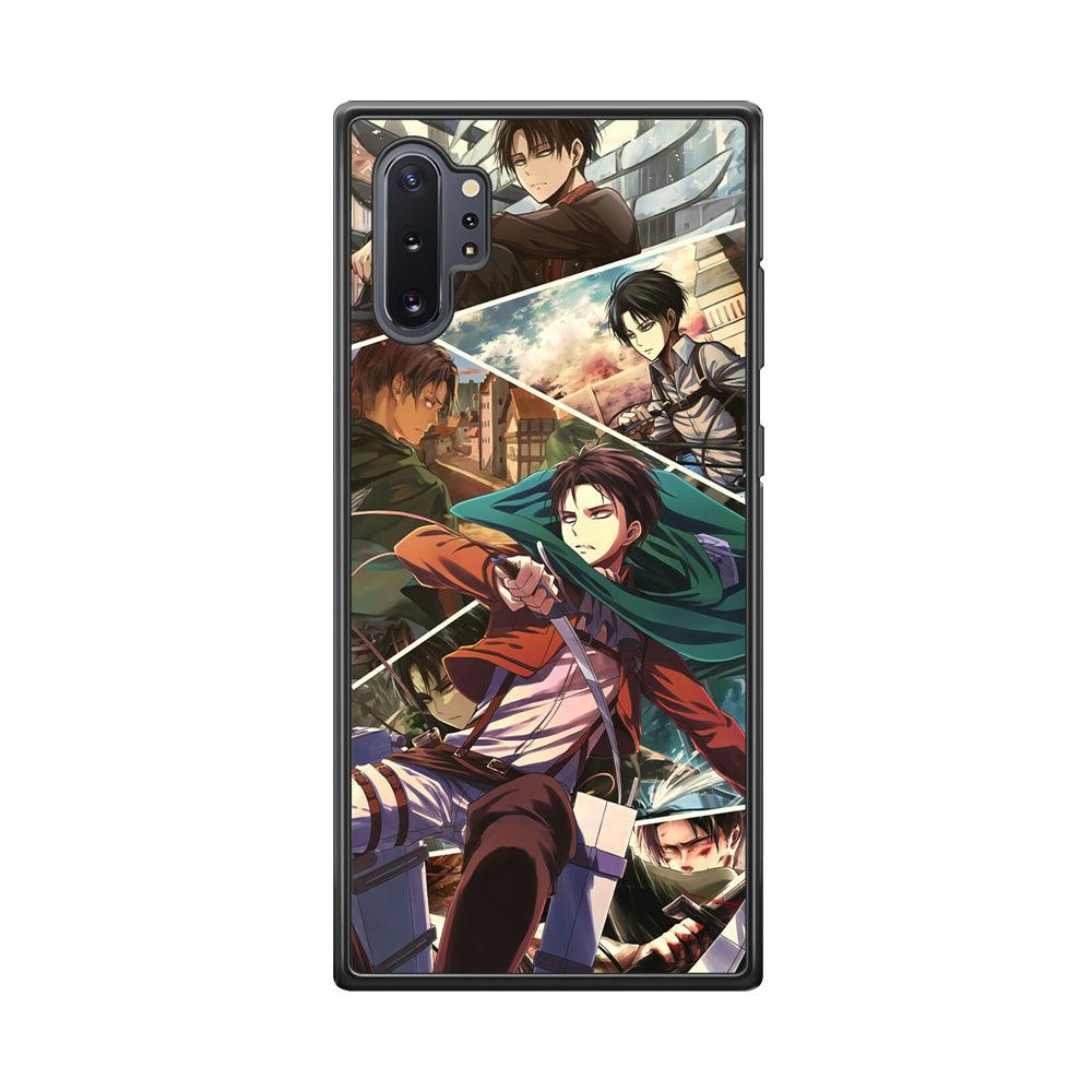 Attack on Titan Collage of Fighter Samsung Galaxy Note 10 Plus Case-Rubber Black (2D Case)-Oxvistore