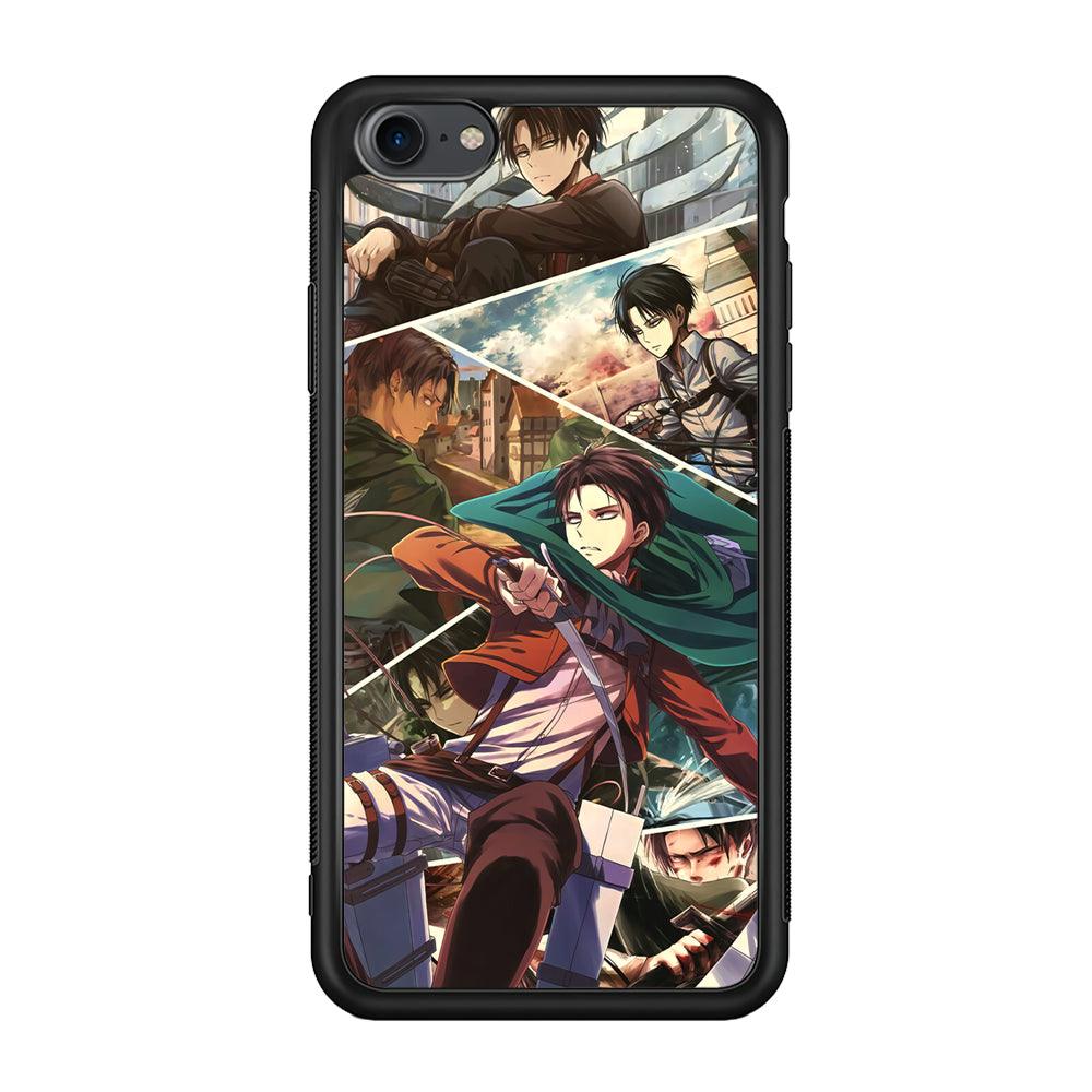 Attack on Titan Collage of Fighter iPhone 7 Case-Rubber Black (2D Case)-Oxvistore