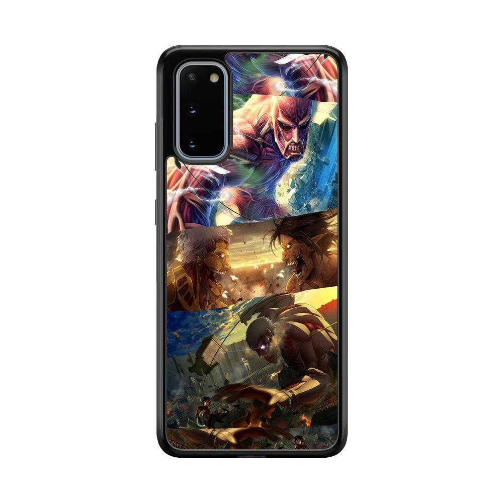 Attack on Titan Scene of Struggle Samsung Galaxy S20 Case-Rubber Black (2D Case)-Oxvistore