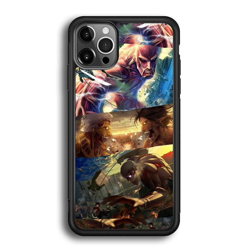 Attack on Titan Scene of Struggle iPhone 12 Pro Max Case-Rubber Black (2D Case)-Oxvistore