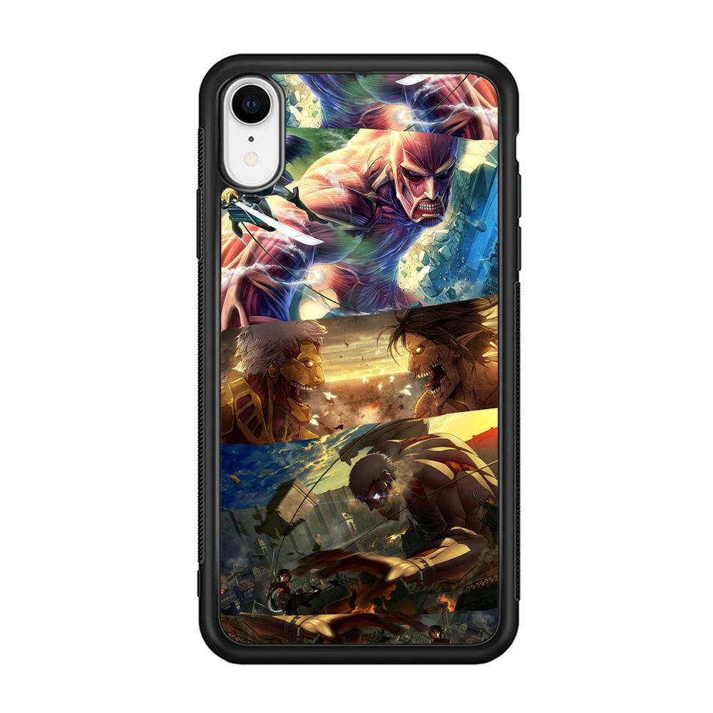 Attack on Titan Scene of Struggle iPhone XR Case-Rubber Black (2D Case)-Oxvistore
