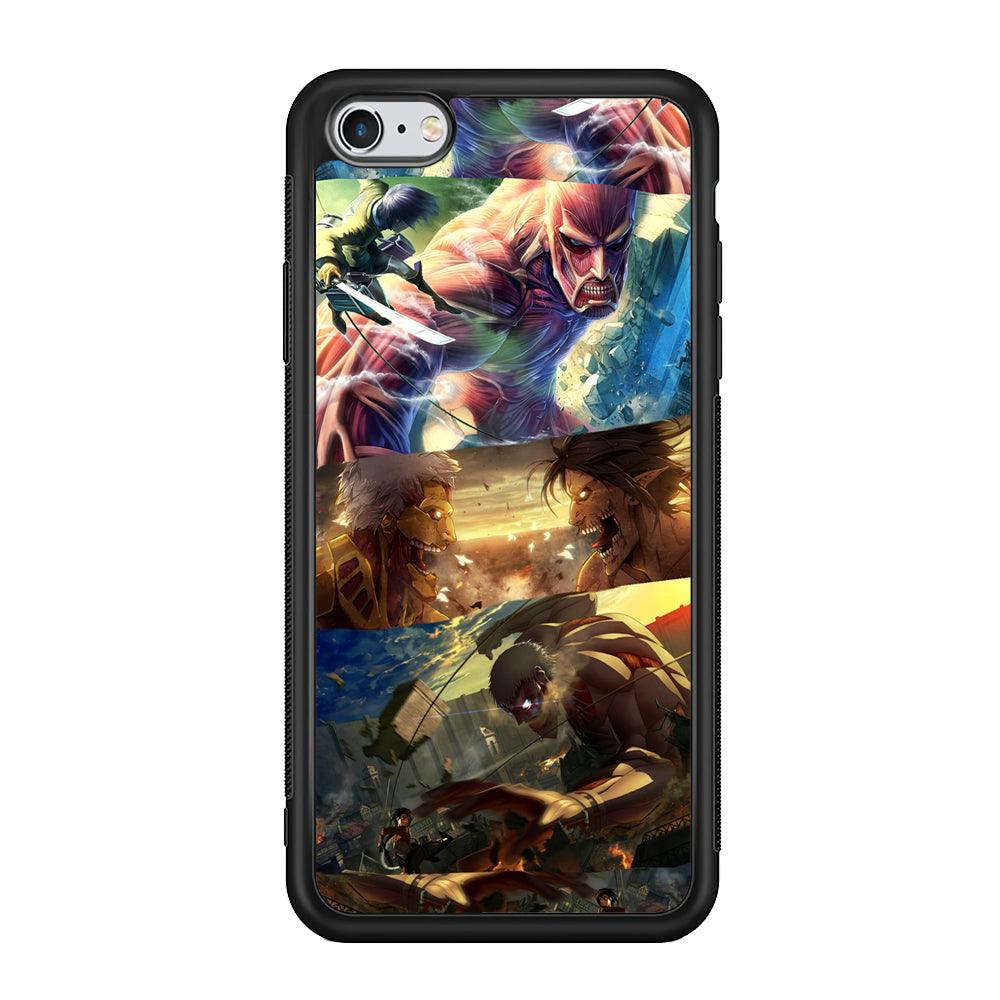 Attack on Titan Scene of Struggle iPhone 6 Plus | 6s Plus Case-Rubber Black (2D Case)-Oxvistore