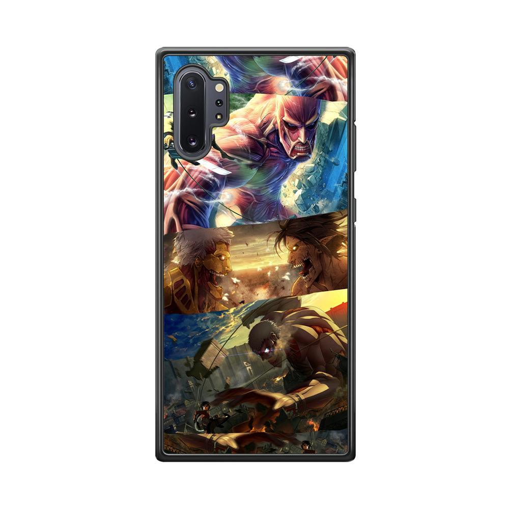 Attack on Titan Scene of Struggle Samsung Galaxy Note 10 Plus Case-Rubber Black (2D Case)-Oxvistore