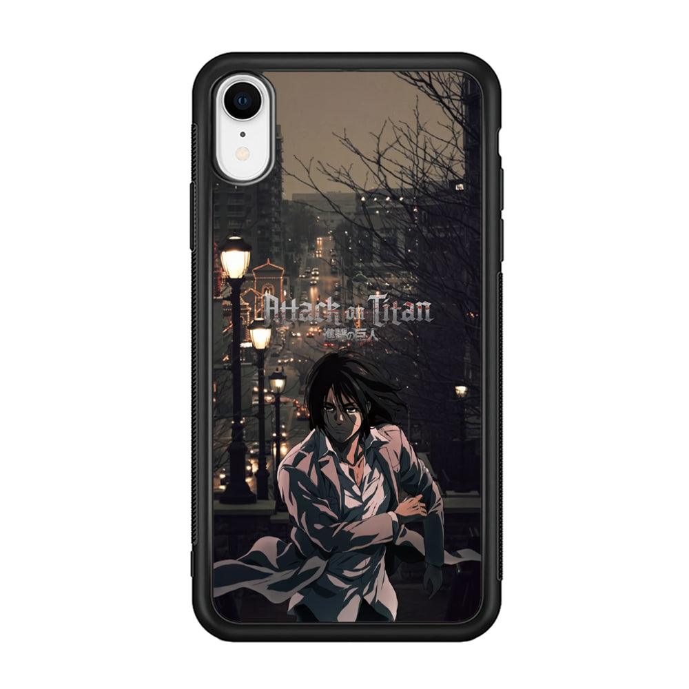 Attack on Titan Walked Home iPhone XR Case-Rubber Black (2D Case)-Oxvistore