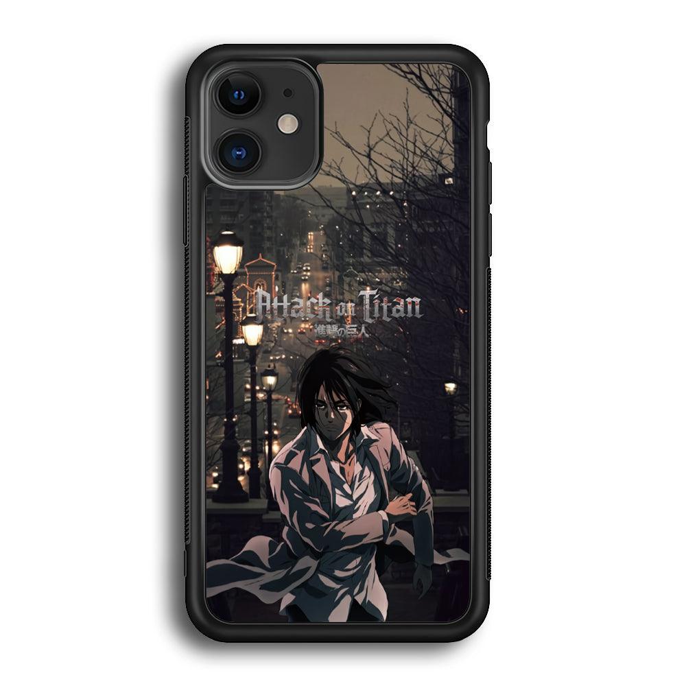 Attack on Titan Walked Home iPhone 12 Case-Rubber Black (2D Case)-Oxvistore