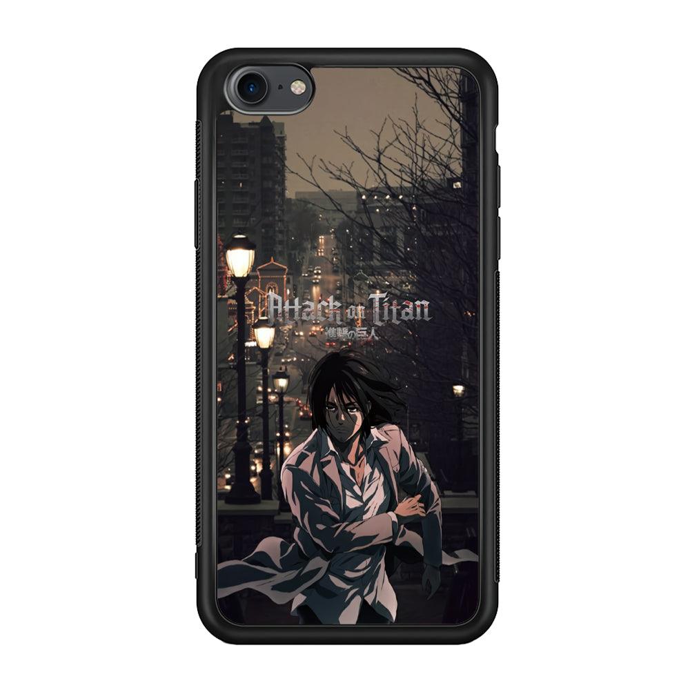 Attack on Titan Walked Home iPhone 8 Case-Rubber Black (2D Case)-Oxvistore
