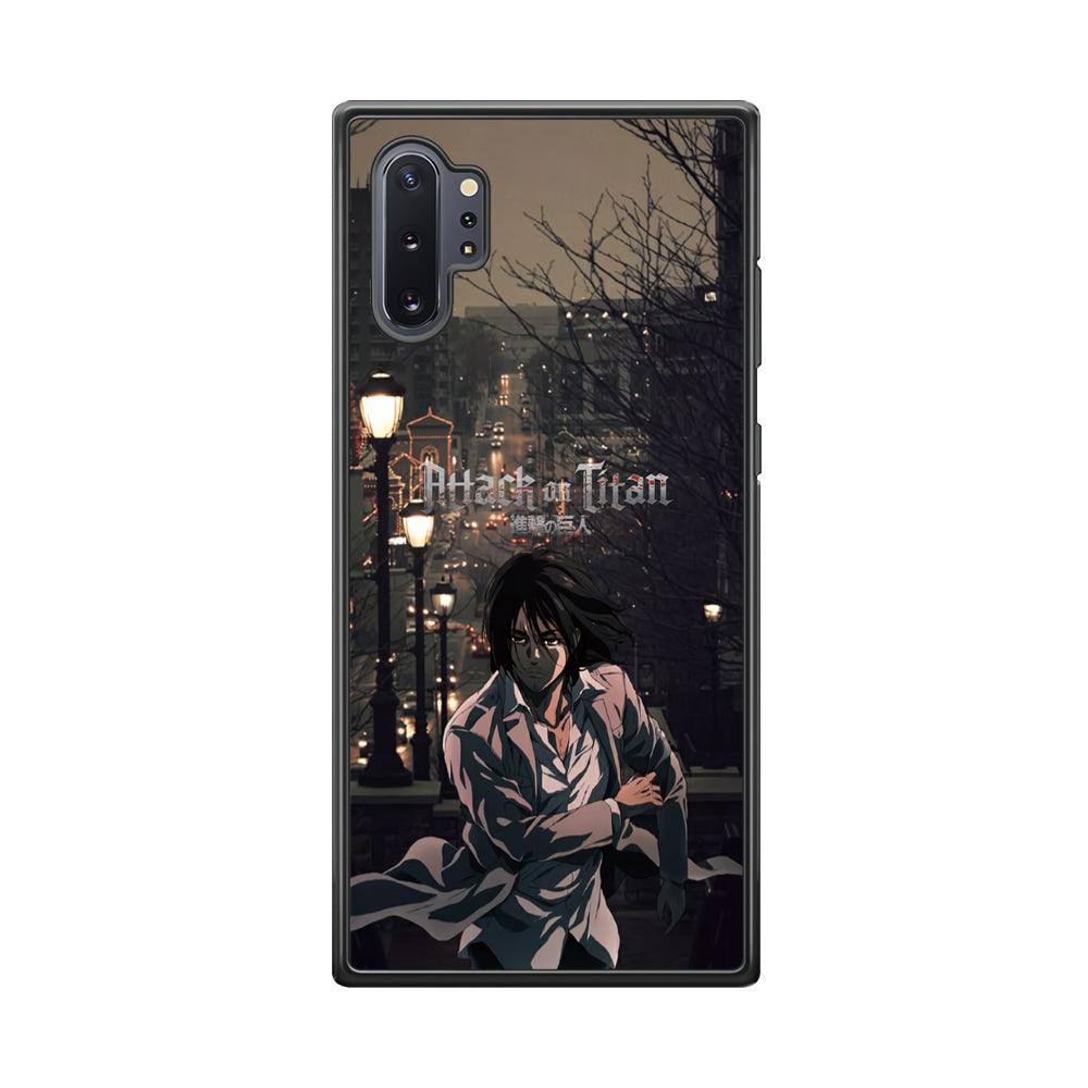 Attack on Titan Walked Home Samsung Galaxy Note 10 Plus Case-Rubber Black (2D Case)-Oxvistore