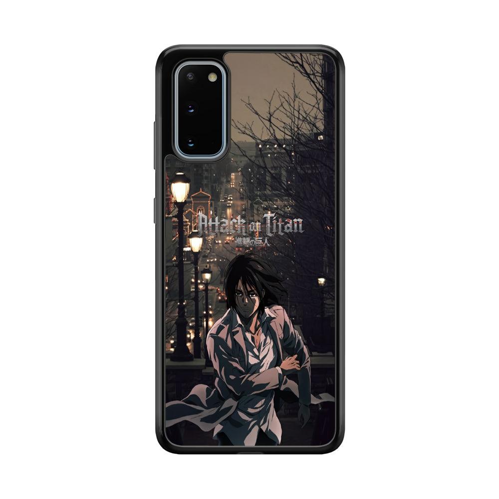 Attack on Titan Walked Home Samsung Galaxy S20 Case-Rubber Black (2D Case)-Oxvistore