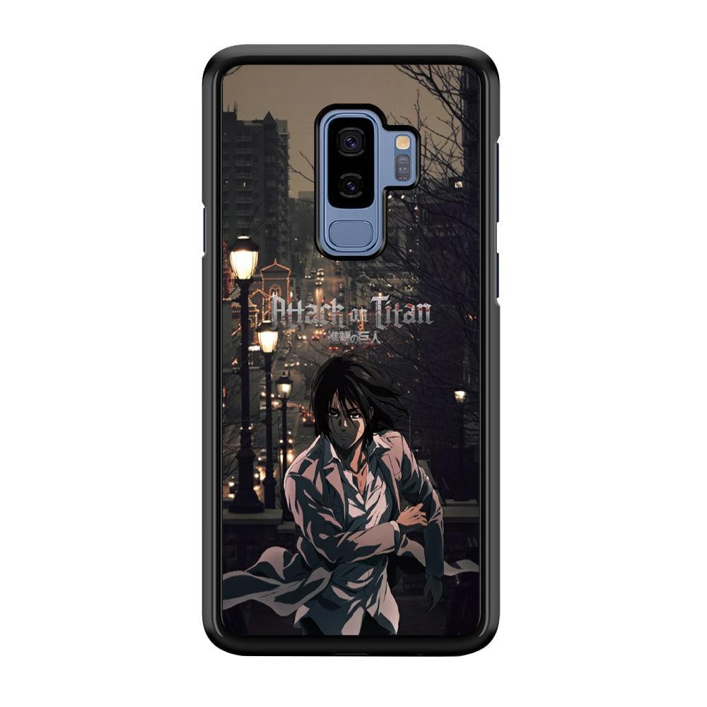 Attack on Titan Walked Home Samsung Galaxy S9 Plus Case-Rubber Black (2D Case)-Oxvistore