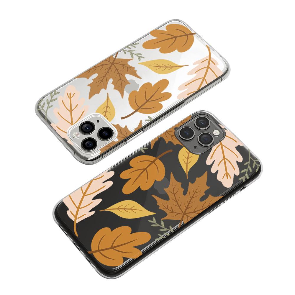 Autumn Comes with Blowing Dry Leaves Clear Soft Case-Oxvistore