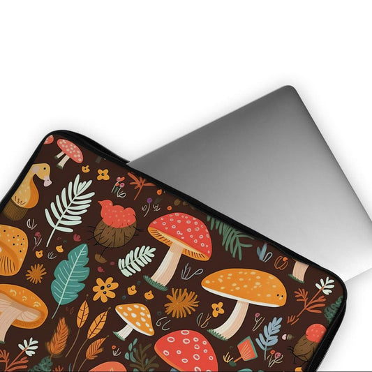 Autumn Mushrooms Pattern Laptop Sleeve Protective Cover-Oxvistore