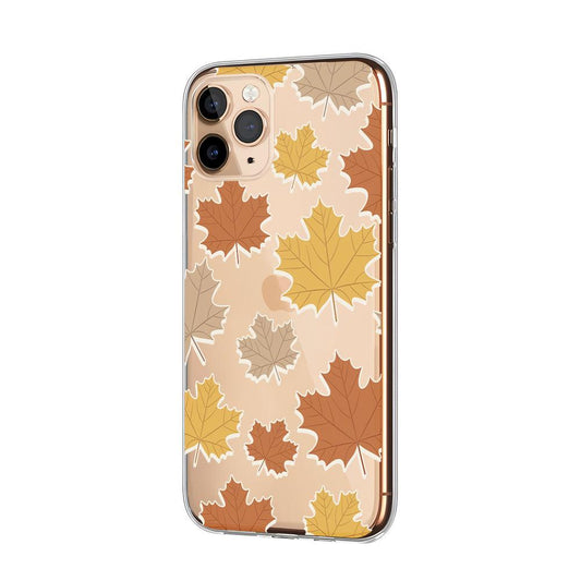 Autumn with Falling Maple Leaves Clear Soft Case-Oxvistore