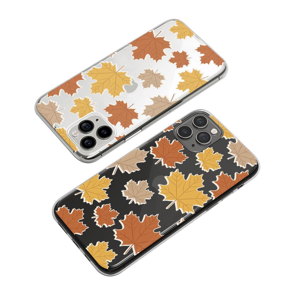 Autumn with Falling Maple Leaves Clear Soft Case-Oxvistore