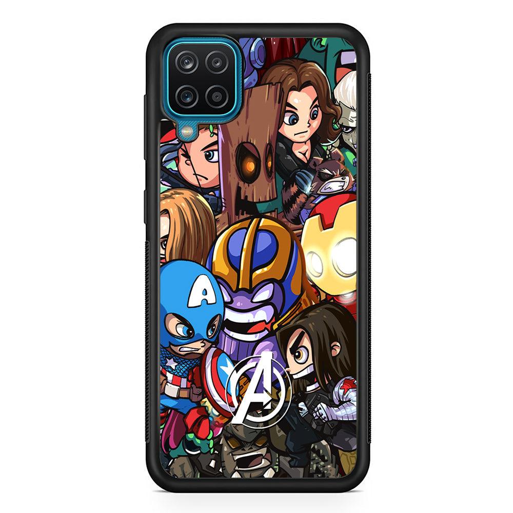Avenger Cartoon Kid Samsung Galaxy A12 Case-Rubber Black (2D Case)-Oxvistore