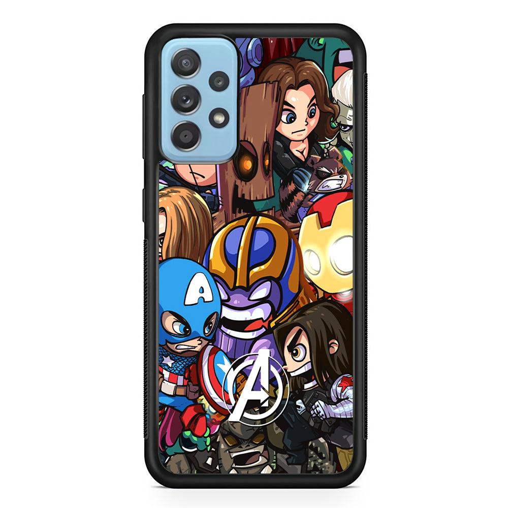 Avenger Cartoon Kid Samsung Galaxy A72 Case-Rubber Black (2D Case)-Oxvistore
