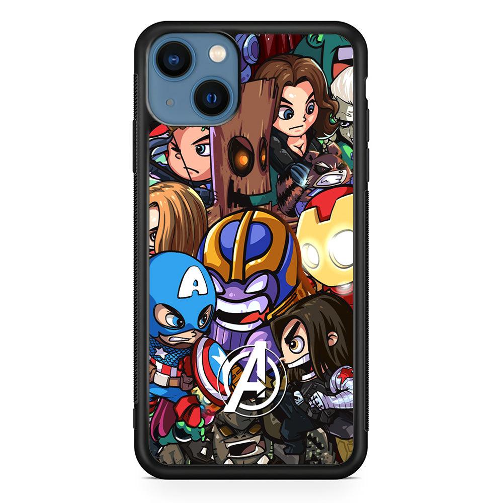 Avenger Cartoon Kid iPhone 13 Case-Rubber Black (2D Case)-Oxvistore