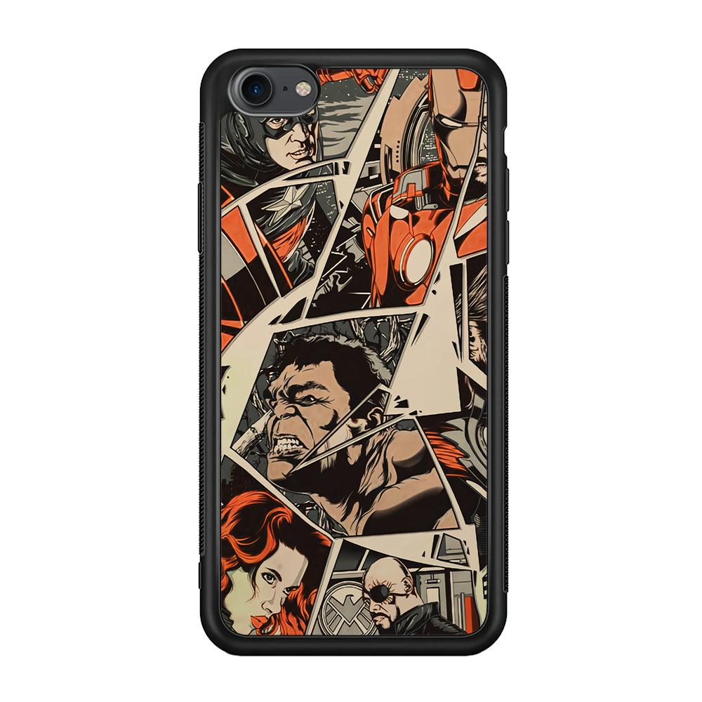 Avenger Piece of The Heroes iPhone 8 Case-Rubber Black (2D Case)-Oxvistore