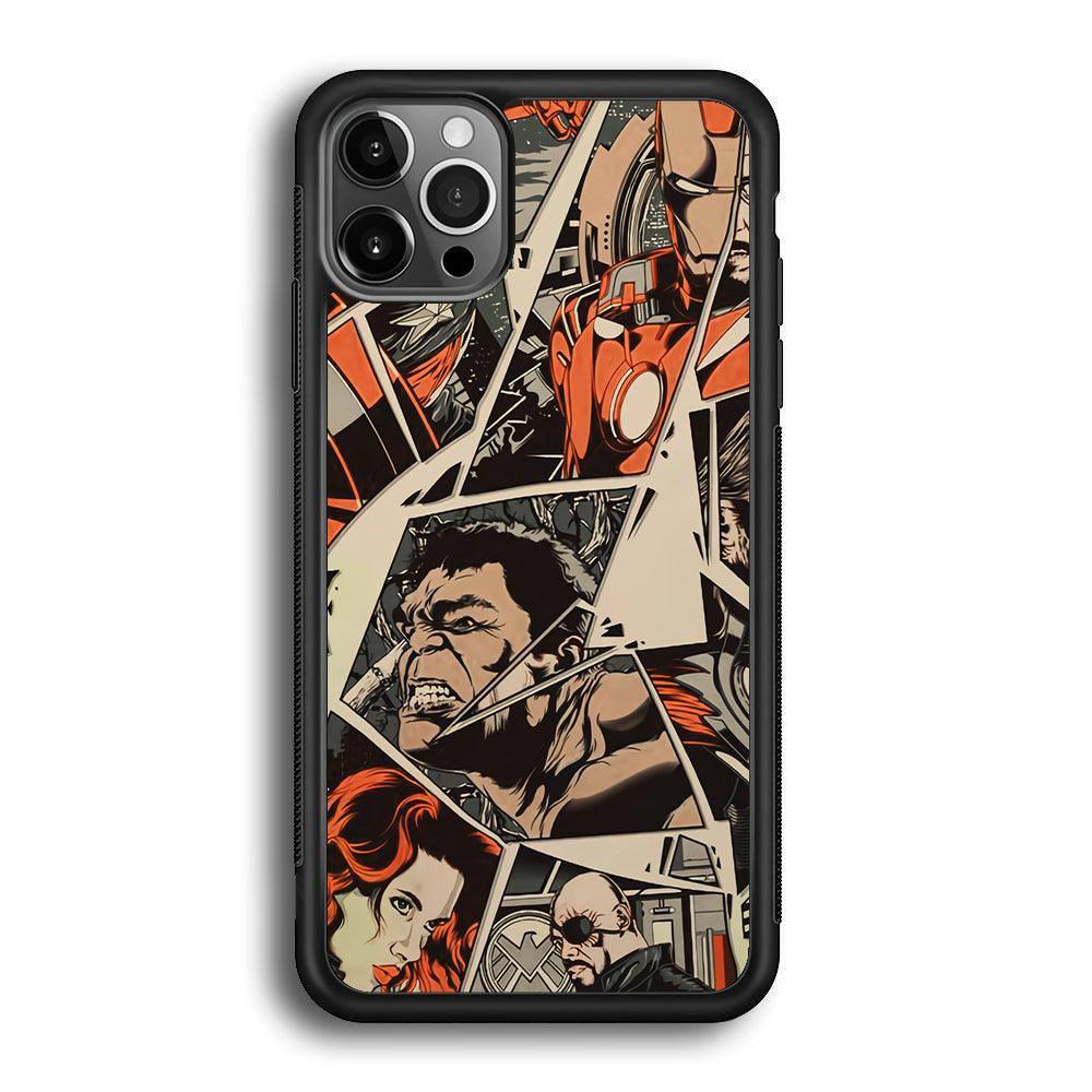 Avenger Piece of The Heroes iPhone 12 Pro Case-Rubber Black (2D Case)-Oxvistore