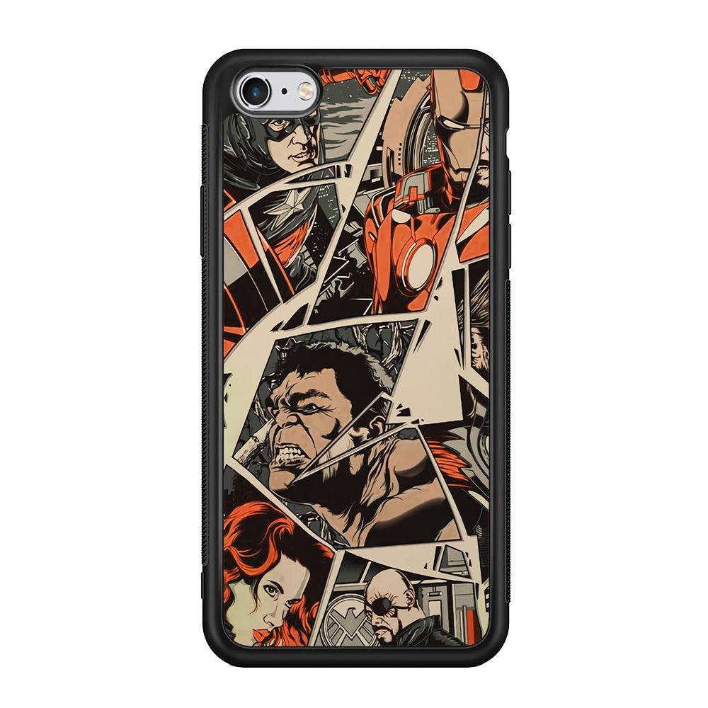 Avenger Piece of The Heroes iPhone 6 Plus | 6s Plus Case-Rubber Black (2D Case)-Oxvistore