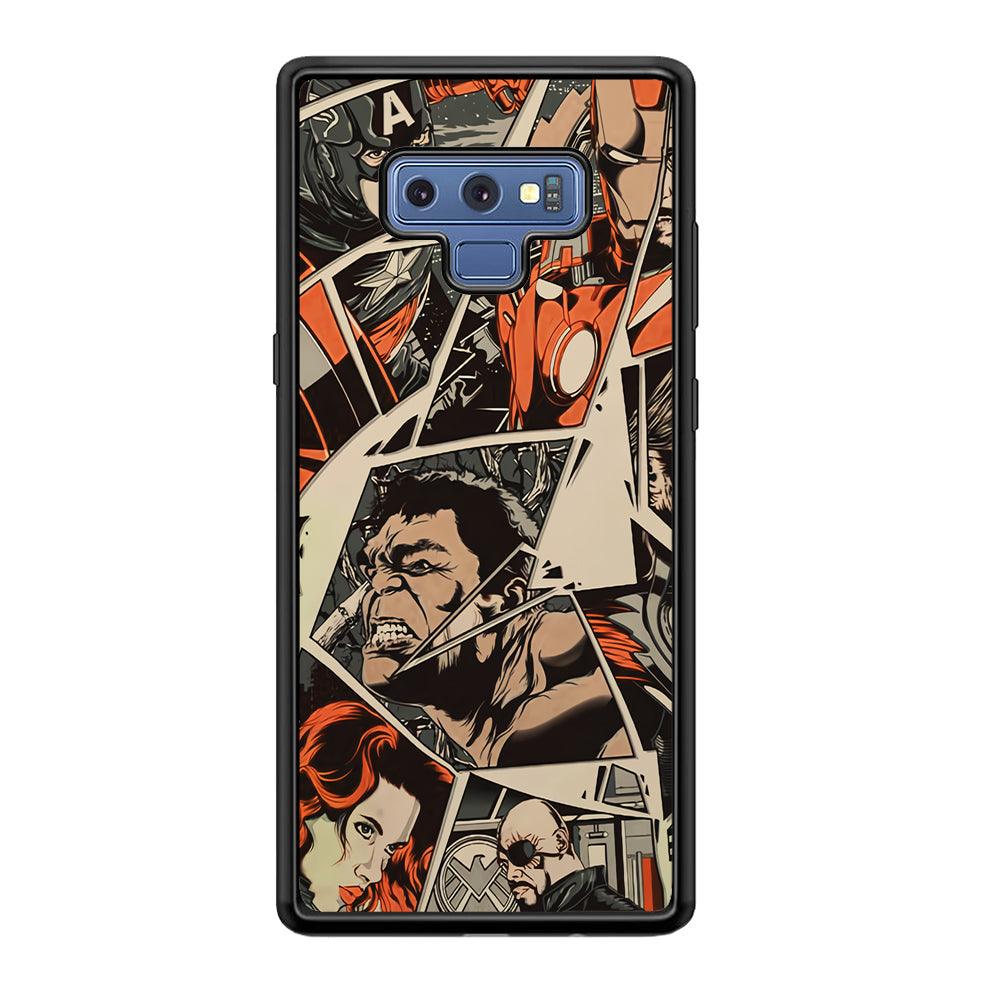 Avenger Piece of The Heroes Samsung Galaxy Note 9 Case-Rubber Black (2D Case)-Oxvistore