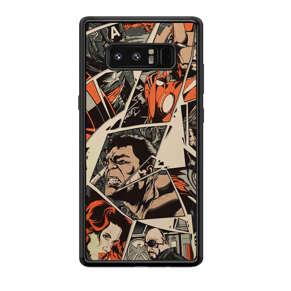 Avenger Piece of The Heroes Samsung Galaxy Note 8 Case-Rubber Black (2D Case)-Oxvistore