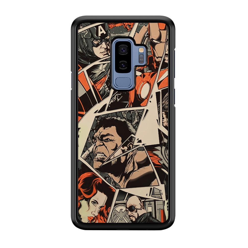 Avenger Piece of The Heroes Samsung Galaxy S9 Plus Case-Rubber Black (2D Case)-Oxvistore