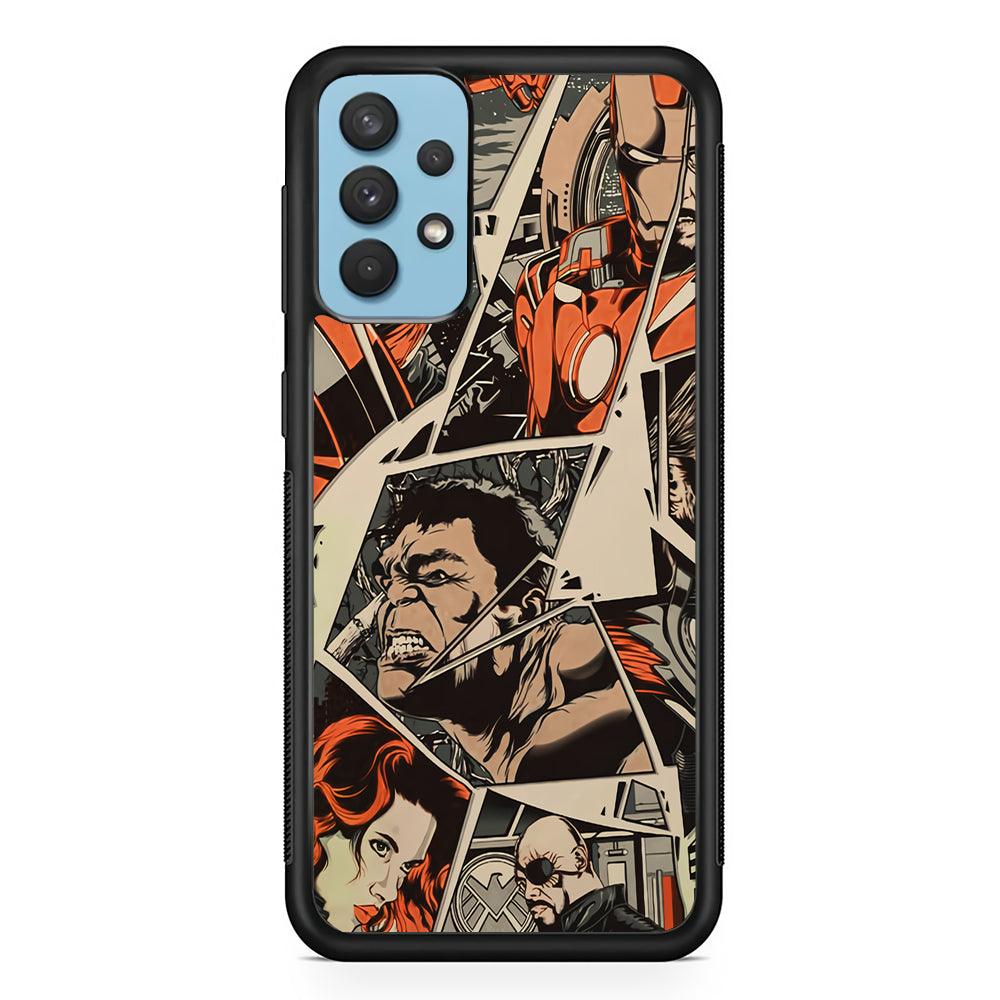 Avenger Piece of The Heroes Samsung Galaxy A32 Case-Rubber Black (2D Case)-Oxvistore