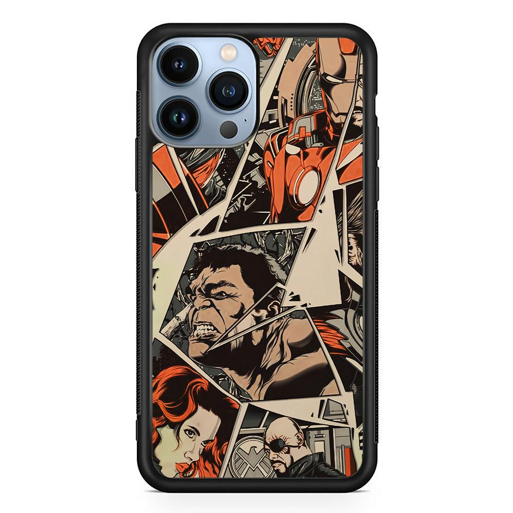 Avenger Piece of The Heroes iPhone 13 Pro Max Case-Rubber Black (2D Case)-Oxvistore