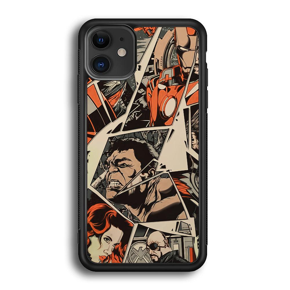 Avenger Piece of The Heroes iPhone 12 Case-Rubber Black (2D Case)-Oxvistore