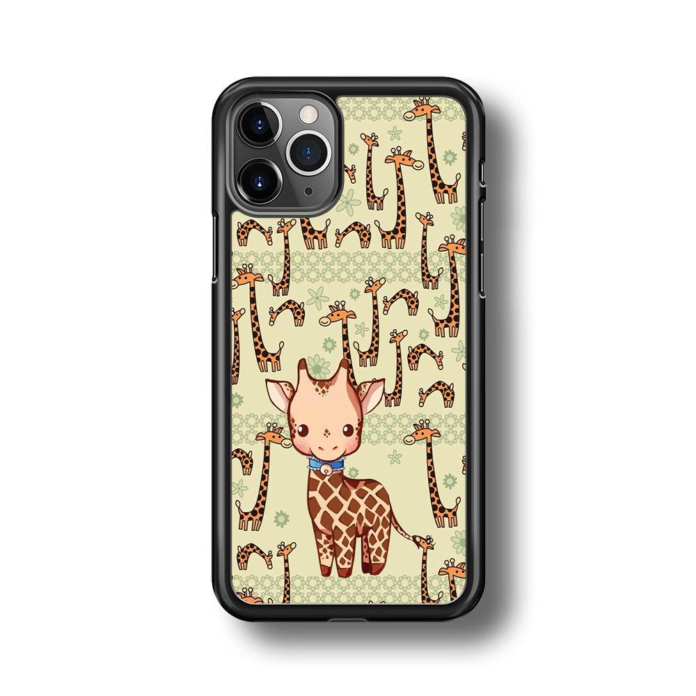 Baby Giraffe Adventure Ground iPhone 11 Pro Max Case-Rubber Black (2D Case)-Oxvistore