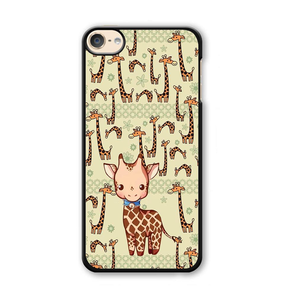 Baby Giraffe Adventure Ground iPod Touch 6 Case-Plastic Black (2D Case)-Oxvistore