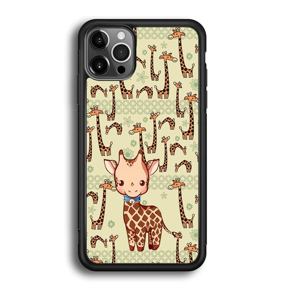 Baby Giraffe Adventure Ground iPhone 12 Pro Max Case-Rubber Black (2D Case)-Oxvistore