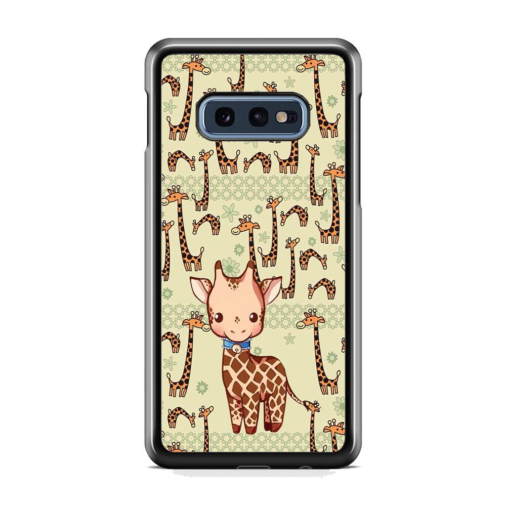Baby Giraffe Adventure Ground Samsung Galaxy S10E Case-Rubber Black (2D Case)-Oxvistore