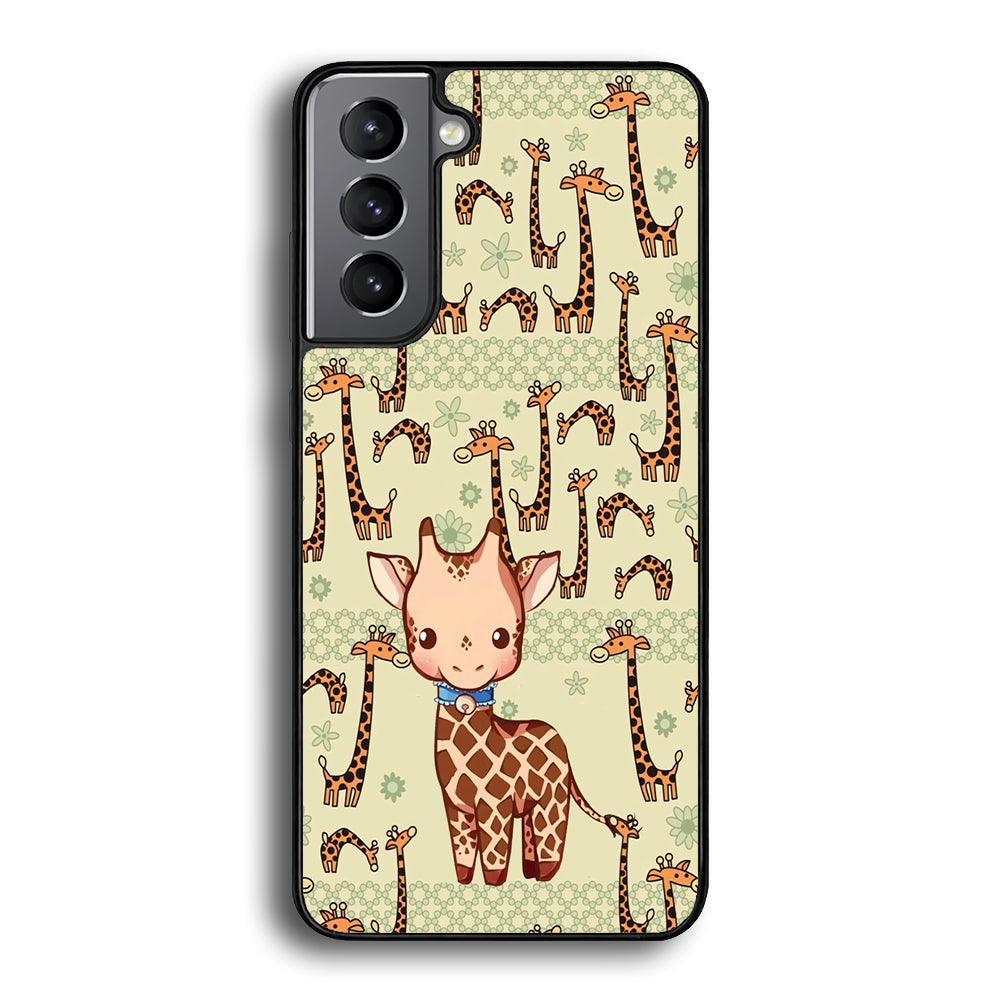 Baby Giraffe Adventure Ground Samsung Galaxy S24 Case-Rubber Black (2D Case)-Oxvistore