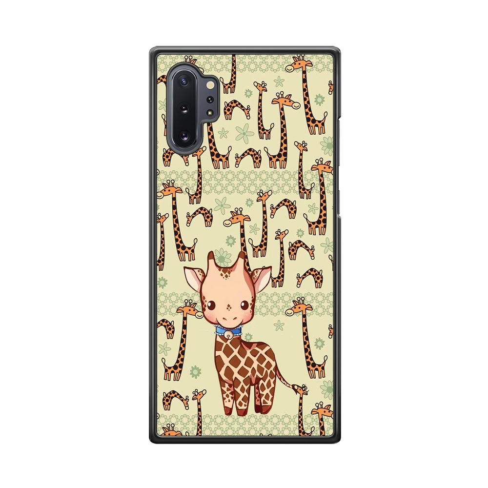 Baby Giraffe Adventure Ground Samsung Galaxy Note 10 Plus Case-Rubber Black (2D Case)-Oxvistore