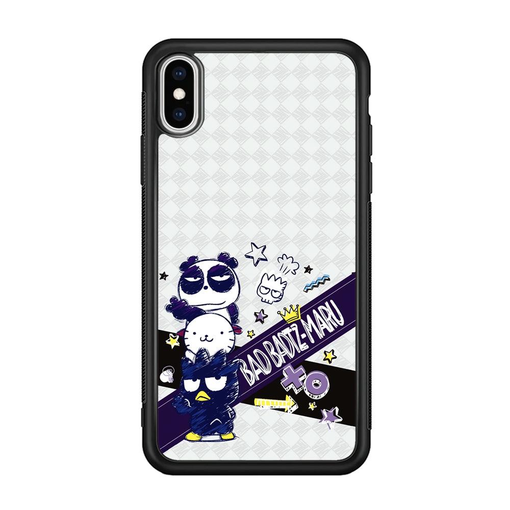 Bad Badtz-Maru Poster Sketch iPhone X Case-Rubber Black (2D Case)-Oxvistore