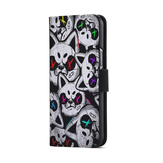 Bad Cat Heads Flip Wallet Phone Case-Oxvistore