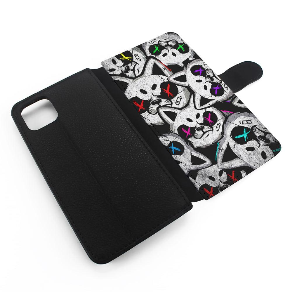 Bad Cat Heads Flip Wallet Phone Case-Oxvistore