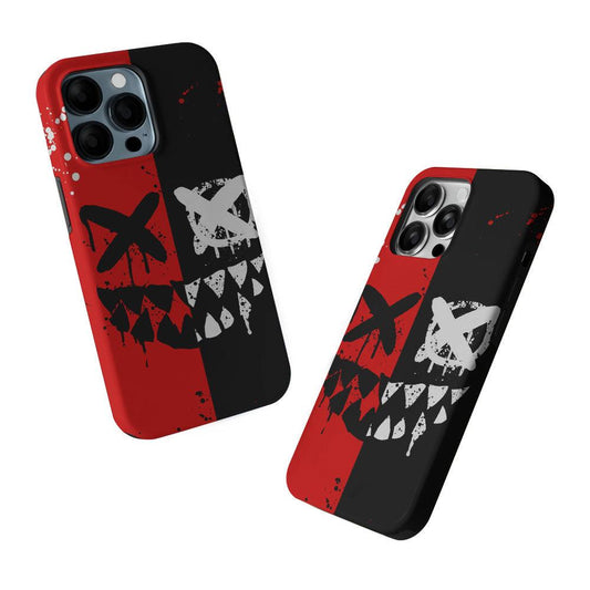 Bad Smiley Face Red Black 2 in 1 Tough Phone Case-Oxvistore