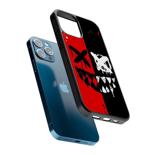 Bad Smiley Face Red Black 2D Rubber Phone Case-Oxvistore