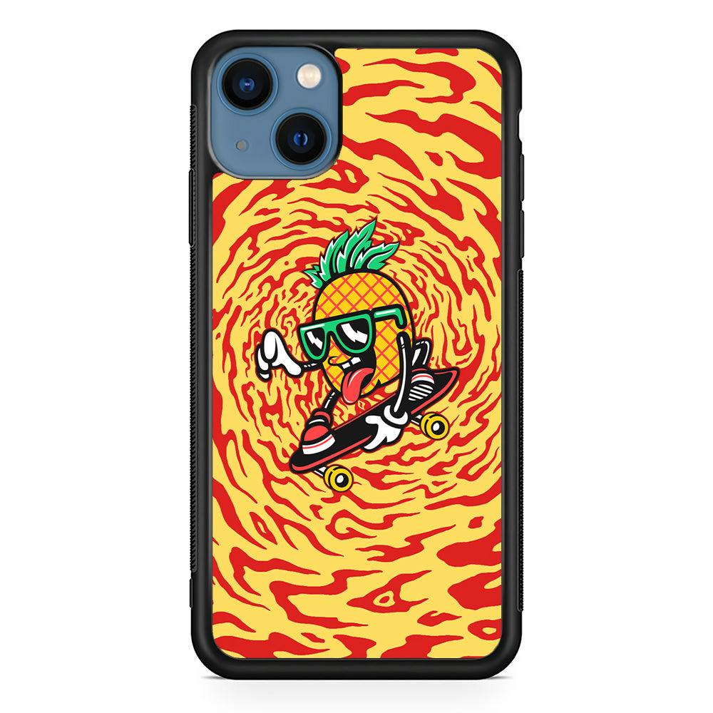 Banana Twisted Skate iPhone 14 Case-Rubber White (2D Case)-Oxvistore