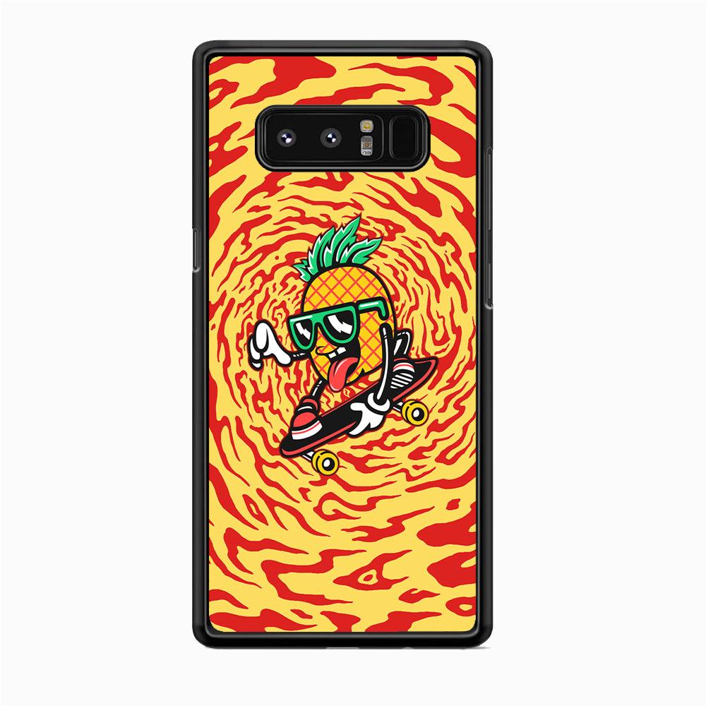 Banana Twisted Skate Samsung Galaxy Note 8 Case-Rubber Black (2D Case)-Oxvistore
