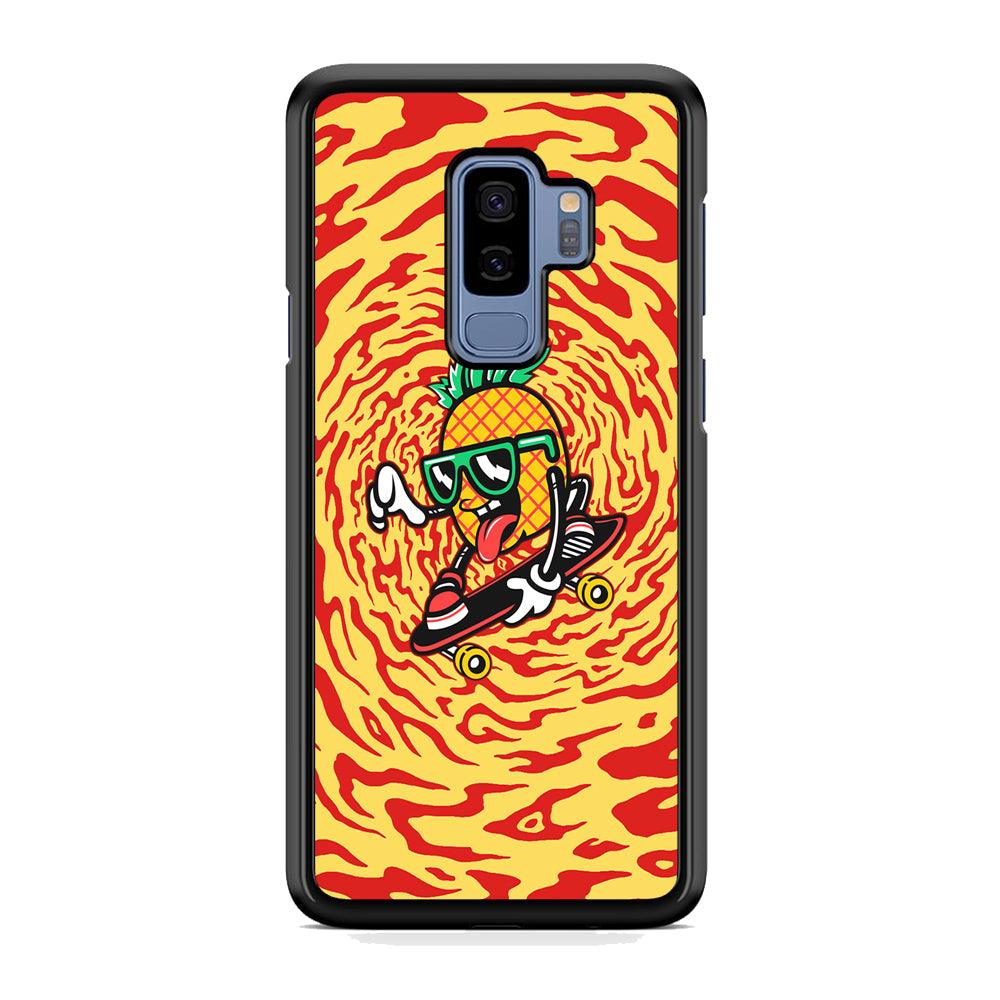 Banana Twisted Skate Samsung Galaxy S9 Plus Case-Rubber White (2D Case)-Oxvistore