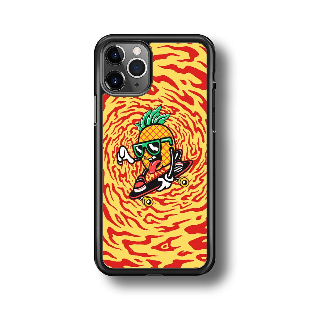 Banana Twisted Skate iPhone 11 Pro Max Case-Rubber Black (2D Case)-Oxvistore