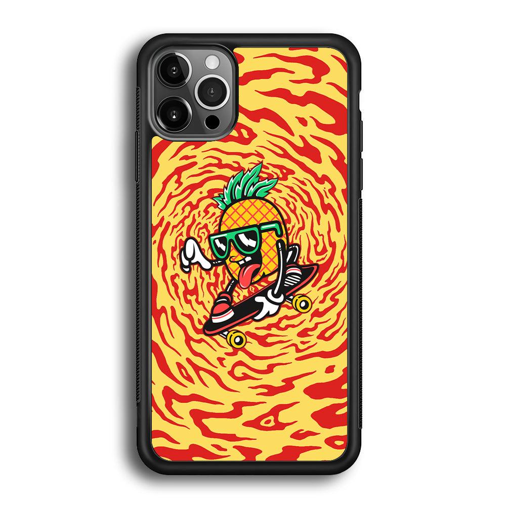 Banana Twisted Skate iPhone 12 Pro Max Case-Rubber Black (2D Case)-Oxvistore
