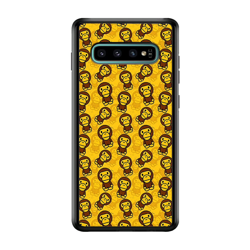 Bape Baby Milo Pattern Samsung Galaxy S10 Case-Rubber Black (2D Case)-Oxvistore